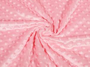 Biante Detské posteľné obliečky do postieľky Minky 3D bodky MKP-011 Svetlo ružové Do postieľky 90x140 a 40x60 cm