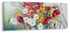 Obraz vázy s divokými kvetmi (120x50 cm)