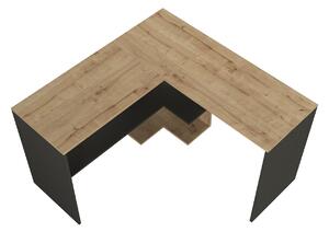 Dizajnový rohový písací stôl Fawzia antracitový