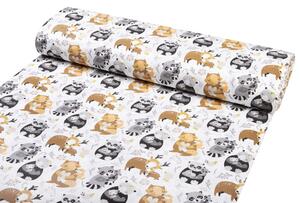 Biante Detské bavlnené posteľné obliečky do postieľky Sandra SA-223 Zvieratká s mláďátkami Do postieľky 90x140 a 50x70 cm