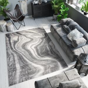 Tmavý sivý dizajnový koberec s abstraktným vzorom Šírka: 80 cm | Dĺžka: 150 cm