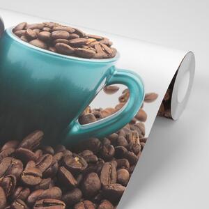 Fototapeta šálka s kávovými zrnkami