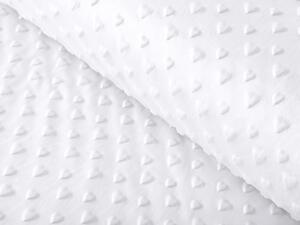 Biante Detská obliečka na vankúš Minky 3D srdiečka MKS-010 Snehovo biela 50 x 70 cm