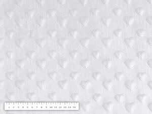 Biante Detská obliečka na vankúš Minky 3D srdiečka MKS-010 Snehovo biela 50 x 70 cm