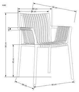 Záhradná stolička K492 - biela
