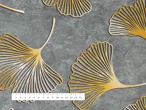Biante Zamatový obdĺžnikový obrus Tamara TMR-002 Ginkgo lístky na sivozelenom 100x140 cm