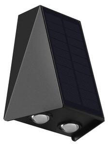 Immax 08490L IMMAX WALL-4 Vonkajšie solárne nástenné svietidlo LED 120x155x83mm 2W 2700-3000K, svetelný senzor, IP54, čierna