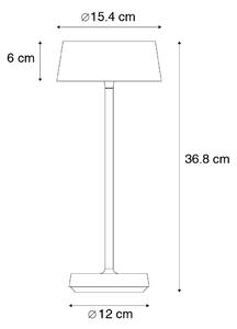 Vonkajšia stolná lampa biela vrátane LED s dotykovým stmievačom IP44 - Sammi