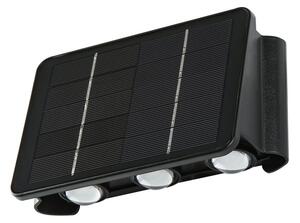 Immax 08491L IMMAX WALL-5 Vonkajšie solárne nástenné svietidlo LED 169x112x64mm 2W 3000-3500K, svetelný senzor, IP54, čierna