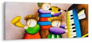 Obraz - Hudobníci, maľba (120x50 cm)