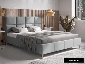 - Minimalistická čalúnená posteľ ZARIAH ROZMER: 120 x 200 cm, FARBA NÔH: dub