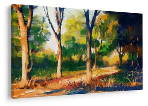 Obraz lesa v letnom slnku, maľba (90x60 cm)