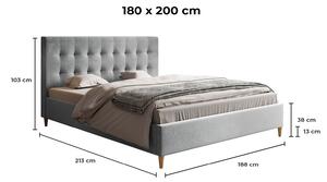 - Škandinávska čalúnená posteľ ROSE ROZMER: 120 x 200 cm, FARBA NÔH: biela
