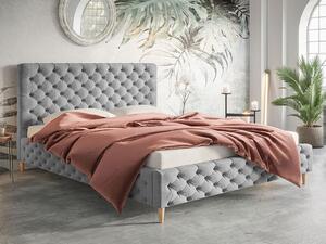 - Luxusná čalúnená posteľ EMMY ROZMER: 120 x 200 cm, FARBA NÔH: wenge