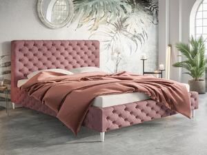 - Luxusná čalúnená posteľ EMMY ROZMER: 120 x 200 cm, FARBA NÔH: dub