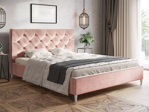 - Luxusná čalúnená posteľ FIONA ROZMER: 120 x 200 cm, FARBA NÔH: dub
