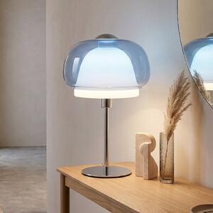 EGLO Stolová lampa Belomontejo, modro-priehľadná, sklo, E27, Modrá, Obývacia izba / jedáleň, kov, Štýl mladých, Stojacie svietidlo