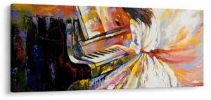 Obraz - Žena hrajúca na piáno (120x50 cm)