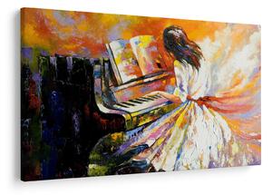Obraz - Žena hrajúca na piáno (90x60 cm)