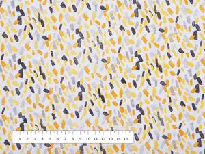 Biante Dekoračný behúň na stôl Leona LN-045 Žltosivé čiarky na bielom 45x140 cm