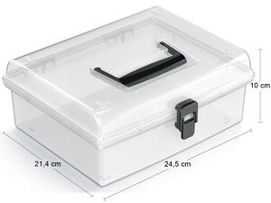 Plastový úložný box NUF3L - priehľadná / čierna