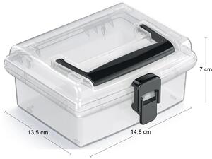 Plastový úložný box NUF1L - priehľadná / čierna