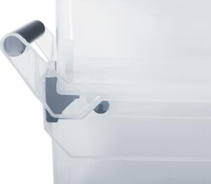Plastový úložný box na kolieskach NUK6L 30 l - priehľadná