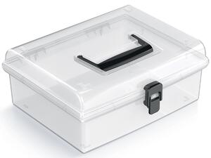 Plastový úložný box NUF3L - priehľadná / čierna