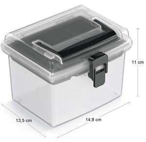 Plastový úložný box NUF1HT - priehľadná / čierna