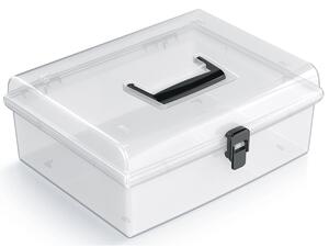 Plastový úložný box NUF4L - priehľadná / čierna