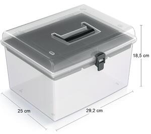 Plastový úložný box NUF4HT - priehľadná / čierna