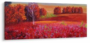 Obraz červenej krajiny (120x50 cm)