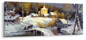 Obraz - Zimné mestečko (120x50 cm)