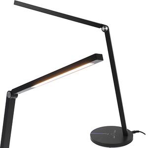 JU Čierna stolná LED lampa, 7 W