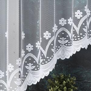 Biela žakarová záclona FLORENTYNA 330x120 cm