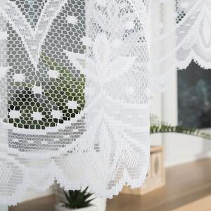 Biela žakarová záclona FLORENTYNA 330x140 cm