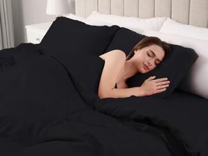 Biante Saténové posteľné obliečky ST-006 Čierne Predĺžené 140x220 a 70x90 cm