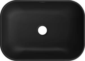 Mexen Rita, umývadlo na dosku 45x32x14 cm, čierna matná-strieborný vzor, 21084573