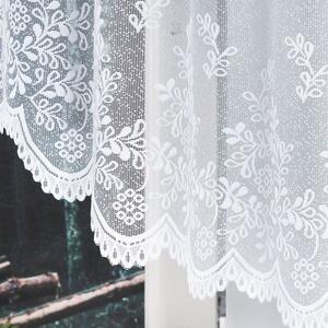 Biela žakarová záclona KAROLINA 300x130 cm