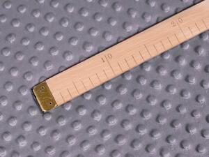 Detská látka Minky 3D bodky MKP-004 Tmavo sivá - šírka 150 cm