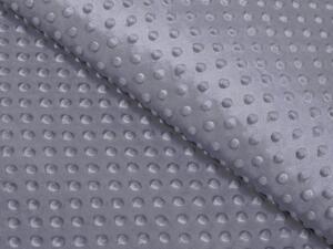Biante Detské posteľné obliečky do postieľky Minky 3D bodky MKP-004 Tmavo sivé Do postieľky 90x140 a 40x60 cm