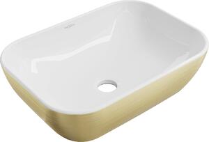 Mexen RITA umývadlo, 45x32 cm, zlatá-biela, 21084553