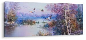 Obraz - Prichádza jeseň, olejomaľba (120x50 cm)