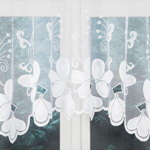 Biela žakarová záclona TEODORA 250x120 cm
