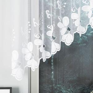 Biela žakarová záclona TEODORA 250x120 cm