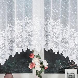 Biela žakarová záclona DEMETRIA 330x160 cm