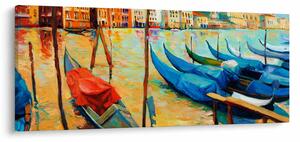 Obraz - Prístav v Benátkach (120x50 cm)