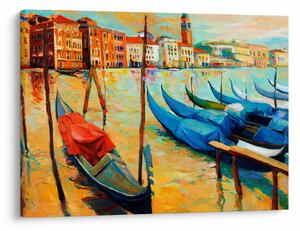 Obraz - Prístav v Benátkach (70x50 cm)