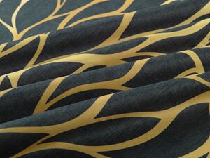 Biante Zamatový záves Tamara TMR-003 Zlaté ornamenty na čiernozelenom 145x240 cm