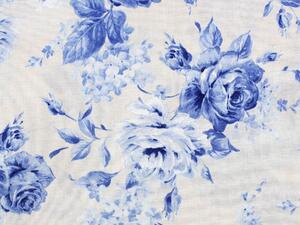 Biante Dekoračný záves Leona LN-070 Modré ruže na režnom 130x140 cm